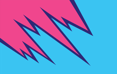 Abstract pink and blue background with geometric spike line pattern and with some copy space area