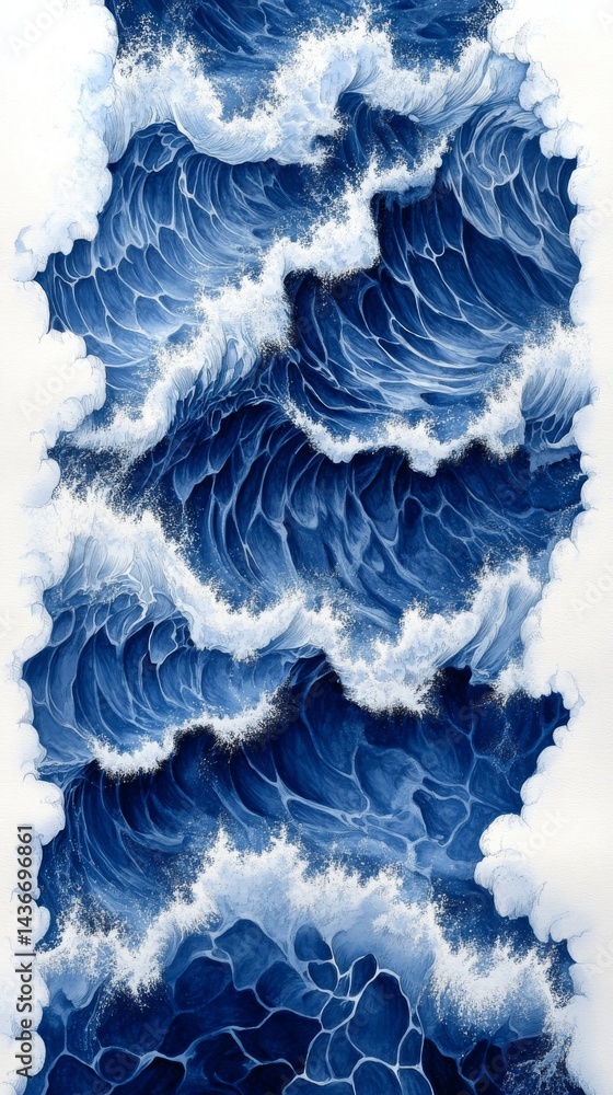 Poster the textured art background in blue and white is an abstract design suitable for modern applications