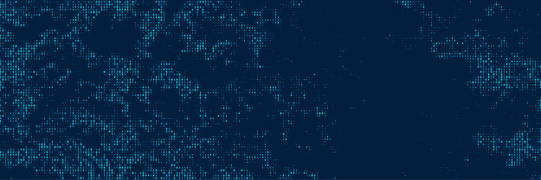 matrix style binary code digital falling numbers blue background	