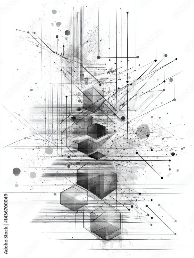 Poster Exploration of Machine Learning Depicted as Geometric Structures Evolving in a Unique Animated Style