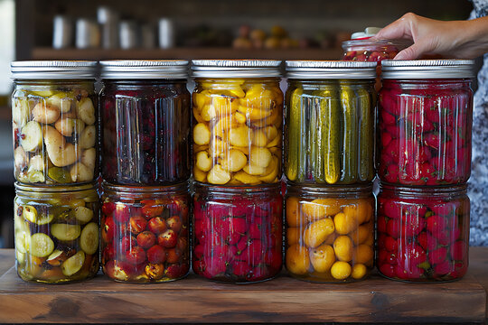 food preservation: canning seasonal fruits and vegetables
