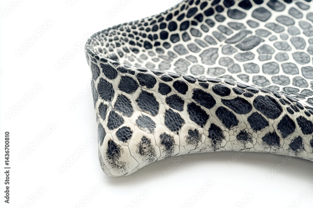 Aufkleber Detailed view of a reptile skin showing intricate scale patterns and textures under soft lighting in a close-up exploration