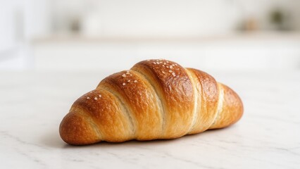 Shio Pan (Salted Bread) Freshly baked on a marble surface.