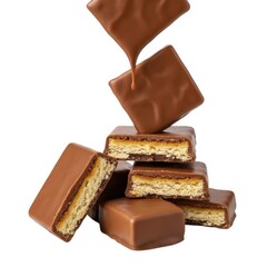 Delicious milk chocolate caramel squares dessert food photography shot