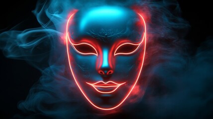A Glowing spectral mask with an eerie ghostly aura, translucent material, and mystical rune engravings floats on a white background in the illustration of Transcendent Rune