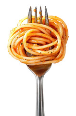 PNG Cooked spaghetti with fork pasta food photography.