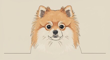 Adorable pomeranian dog illustration