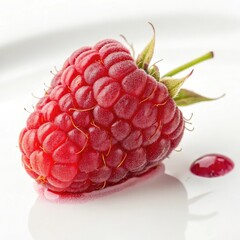 raspberry on white background