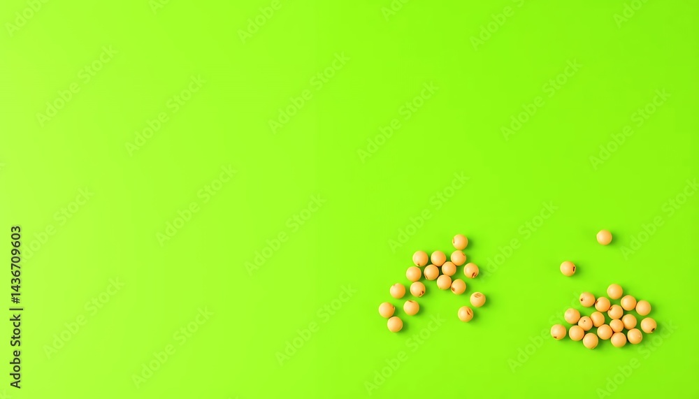 Poster peach spherical beads isolated on green screen background for ads promotions with clean clear studio
