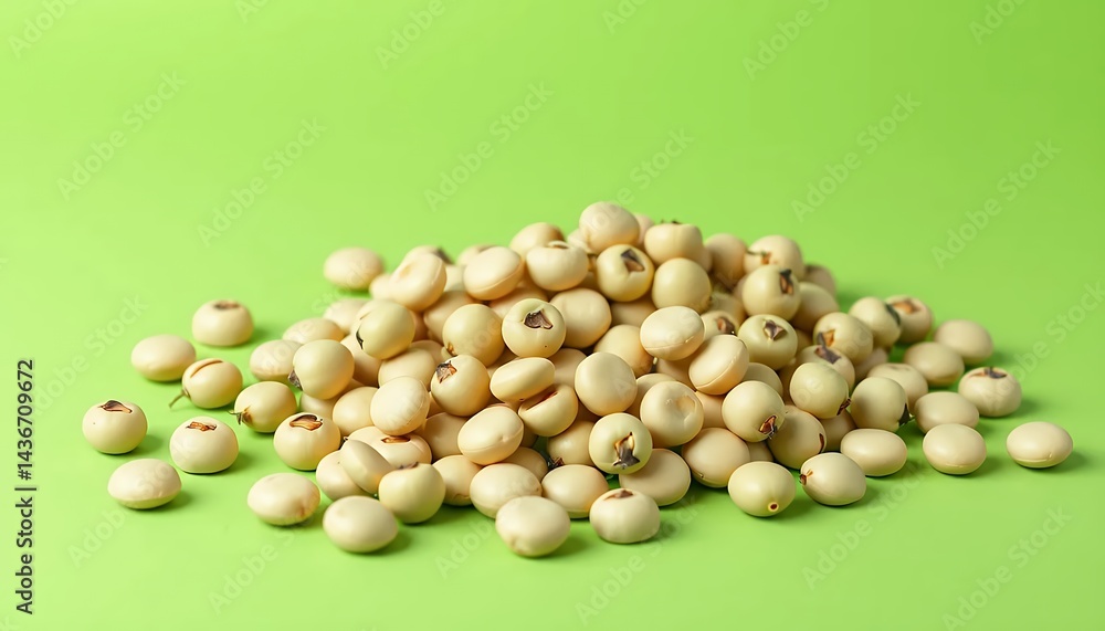 Poster pile of white lotus seeds isolated on green screen background perfect for product mockups or isolate
