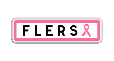 Panneau de sortie de Flers, Orne, Normandie avec Ruban Octobre Rose