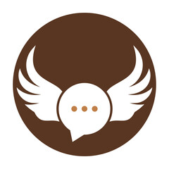 Wing Chat Logo Template Design Vector.