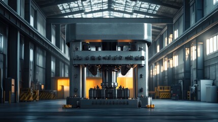 Industrial Hydraulic Press Machine in Factory Setting