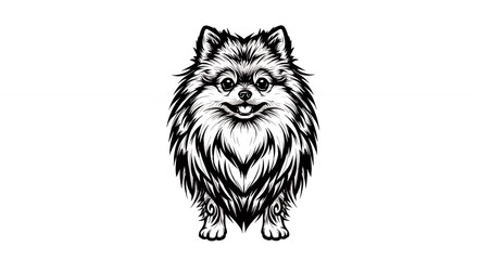 Obraz premium Pomeranian dog illustration