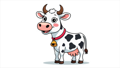 A funny cartoon cow vector illustration