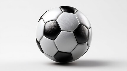 Fototapeta premium Classic black and white soccer ball in studio shot, perfect for sports themes
