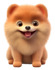 Obraz premium PNG Pomeranian cartoon mammal animal.