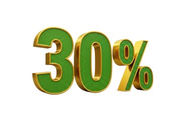 Get thirty percent off sale promotion with green and gold design element