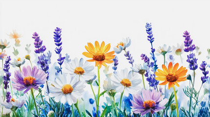 watercolor botanical Chamomile flowers texture template background.Elegant wedding invitation card background . Minimal hand painted Design for wedding or Valentine's Day