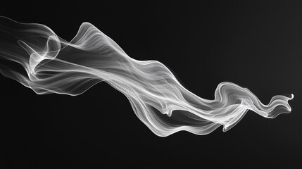 Fototapeta premium Abstract White Particle Flow on Black Background