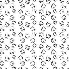 Popcorn outline doodle pattern. Perfect for food-themed designs, popcorn packaging, wallpapers, fabrics, scrapbooks, or children's products