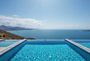Stunning ocean view from a luxurious infinity pool on a sunny day in a tropical location