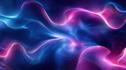 Vibrant Abstract Wave Patterns in Blue and Pink Color Palette