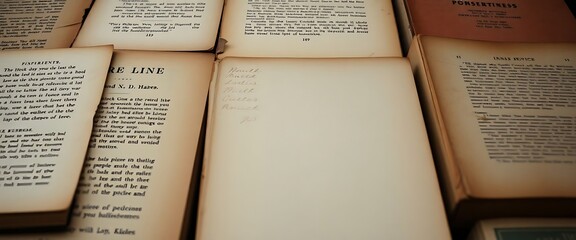 Obraz premium pile of old books sitting on top of each other