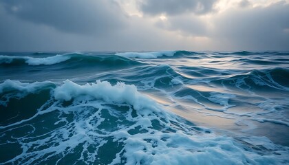 Fototapeta premium large body of water with waves coming in