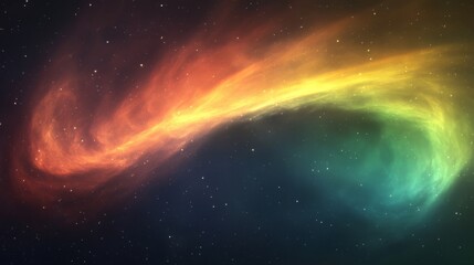 Fototapeta premium Cosmic Swirl Nebula in Vibrant Orange Green Hues