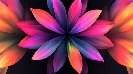 Vibrant Multicolored Flower Petals Abstract Design