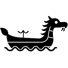 Creative Dragon Boat Icon Vector Illustration