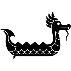 Creative Dragon Boat Icon Vector Illustration