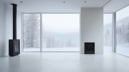Obraz premium Minimalist heater, white room, design.