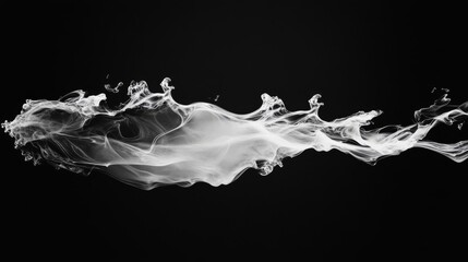 White Water Splash on Black Background