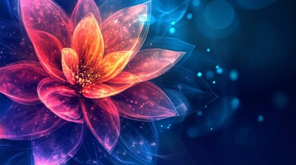 Glowing Pink And Orange Flower Abstract Art