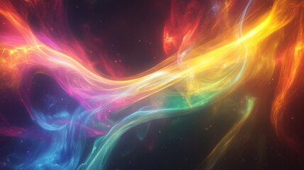 Obraz premium Vibrant Cosmic Nebula with Glowing Colorful Swirls