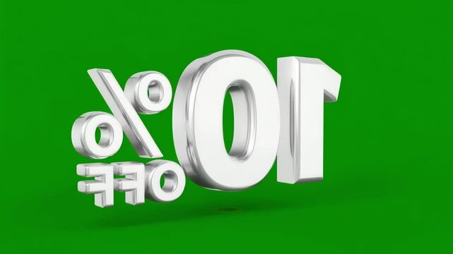 Ten Percent Off Sale Discount Promotion Green Background