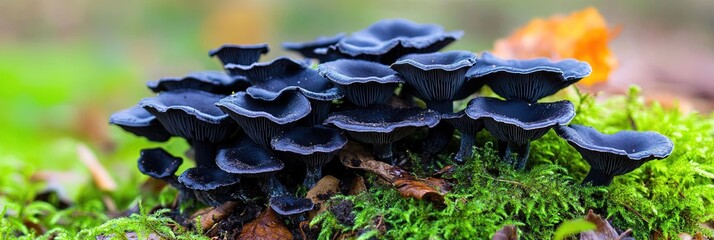 beautiful black trumpet mushrooms