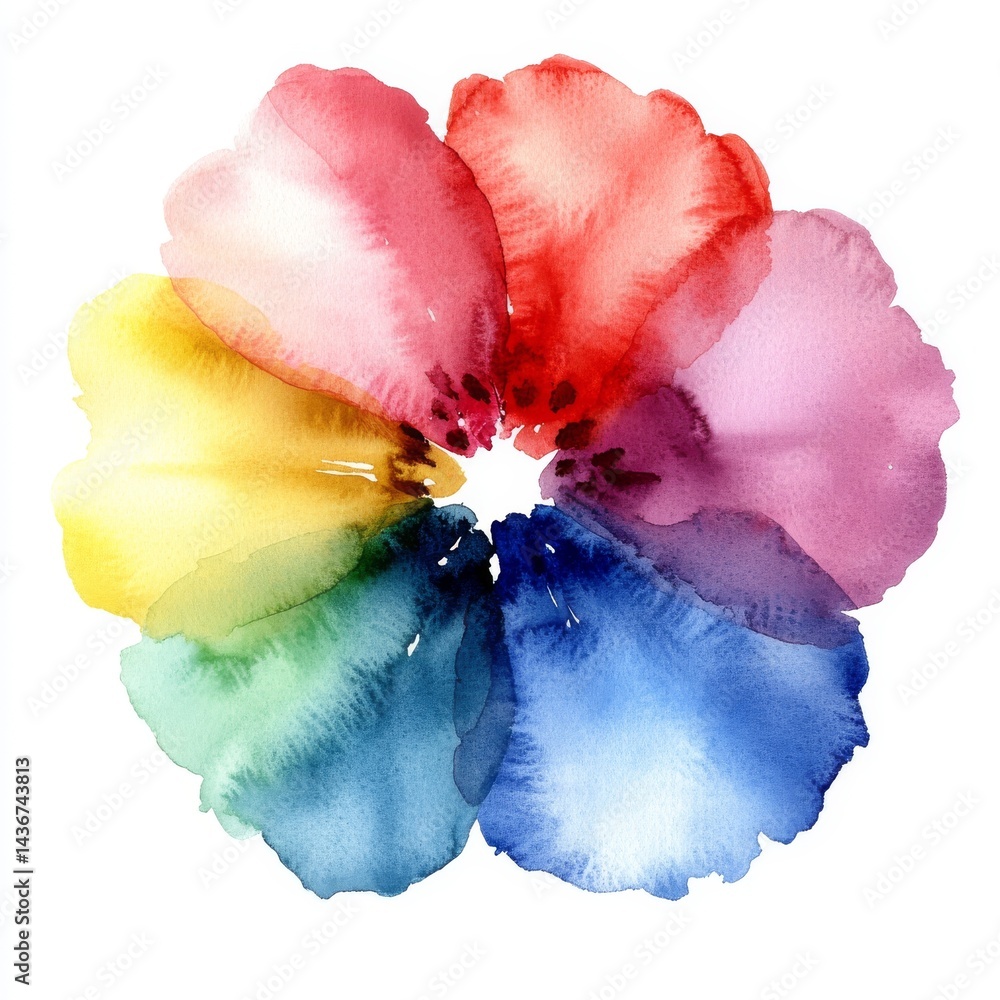 Poster a vibrant spectrum of colors is depicted on a circular color wheel that has an abstract design and a