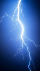 lightning bolt striking across a blue sky