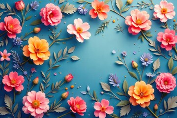 Obraz premium Delicate repeating floral motif, small-scale blossoms, soft, repetitive pattern, cute