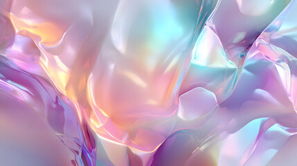 Pastel-hued holographic texture featuring soft color transitions and light refraction.