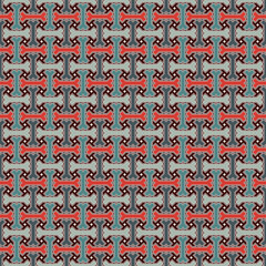 Tribal wallpaper. Seamless vector. Ethnic ornament. Folk pattern. Geeometric backdrop. Mosaics motif. Grid background. Digital paper. Textile print. Web design. Abstract image.