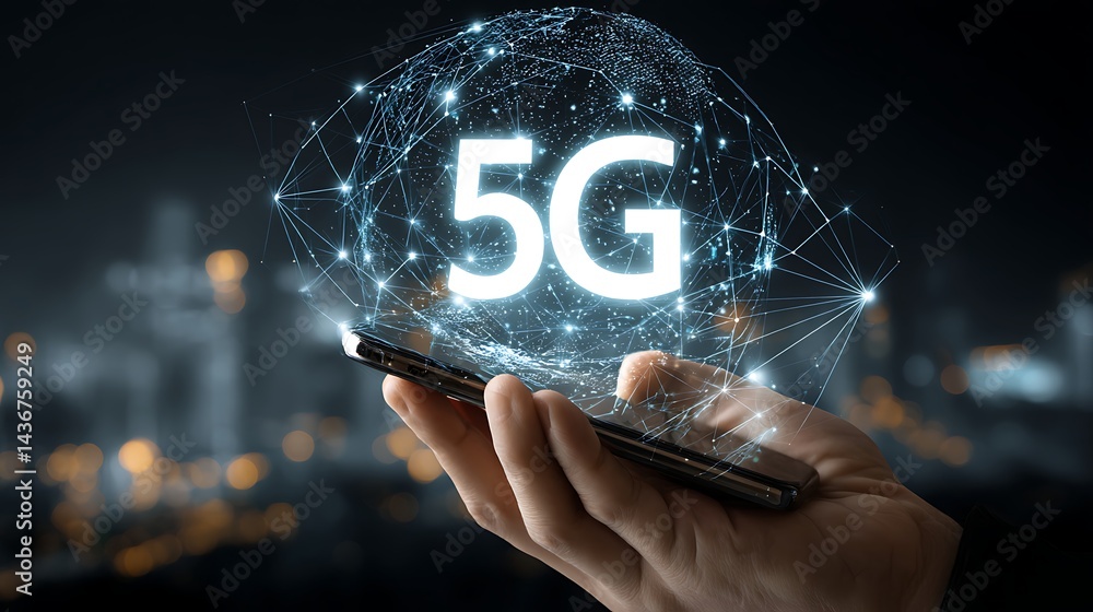 Aufkleber 5g technology networks enable internet connectivity for wireless devices globally, this advanced tec
