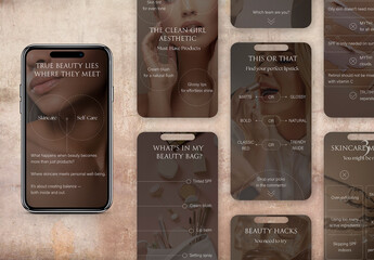 8 Minimalist Instagram Story Templates for Skincare & Beauty, Perfect for Social Media Engagement