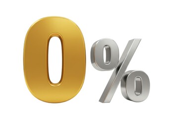Zero percent interest rate promotion finance gold and silver concept
