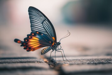 Obraz premium Butterfly Chasing Its Tail in Capture