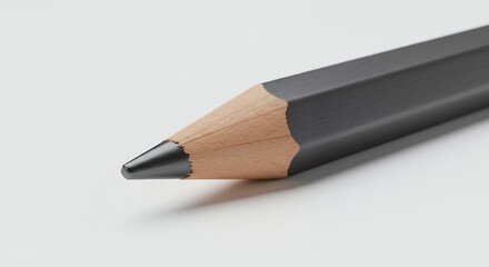 Obraz premium Close-up of Gray Pencil Point on White Background for Drawing