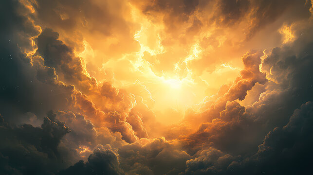 dramatic ethereal cloudscape light